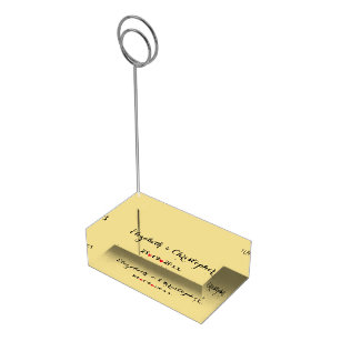 Stylish Gold Wedding Reception Table Menu Number Place Card Holder