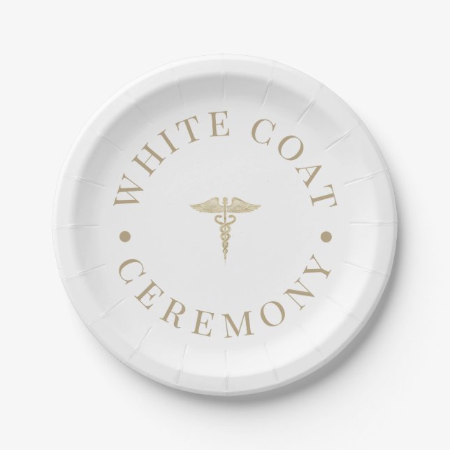 Stylish Gold White Coat Ceremony  Paper Plate (Front)