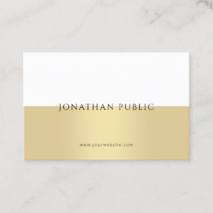 Stylish Gold White Modern Minimalist Professional Business Card