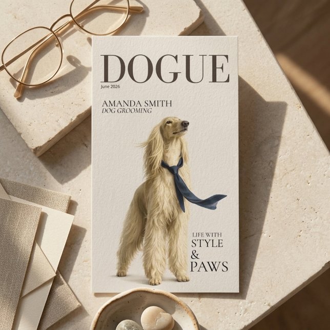Stylish Golden Afghan Hound Dogue Business Card (Creator Uploaded)