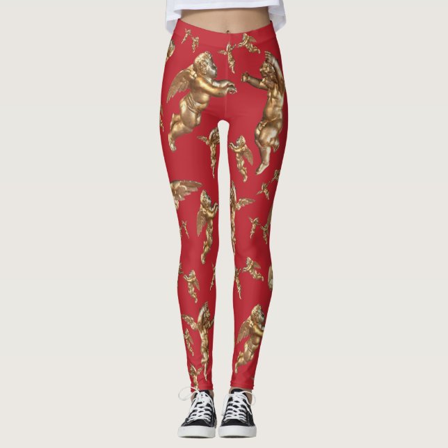 Stylish Golden Angels   Leggings (Front)