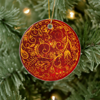 Stylish Golden-Red Ornament