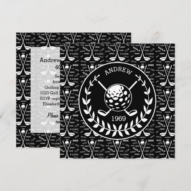 Stylish Golf event Invitation (Front/Back)