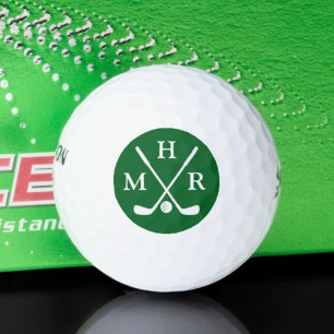 Stylish Golfers Forest Green Logo Golf Balls