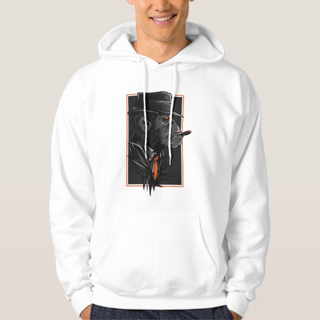 Stylish Gorilla Mafia Art | Cigar-Smoking Gorilla  Hoodie (Front)