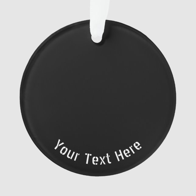 Stylish Gothic Black Emo Personalised Photo Text Ornament (Front)