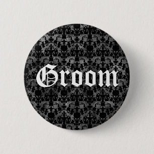 Stylish Gothic groom 6 Cm Round Badge