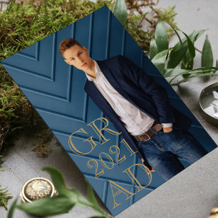 Stylish Grad Photo Date Graduation Invitation