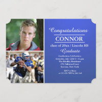 Stylish Grad Photo Graduation Invitation