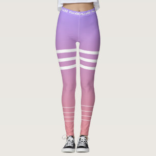 Stylish gradient pink purple workout leggings