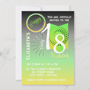 Stylish Gradient with Geometric Pattern Birthday Invitation