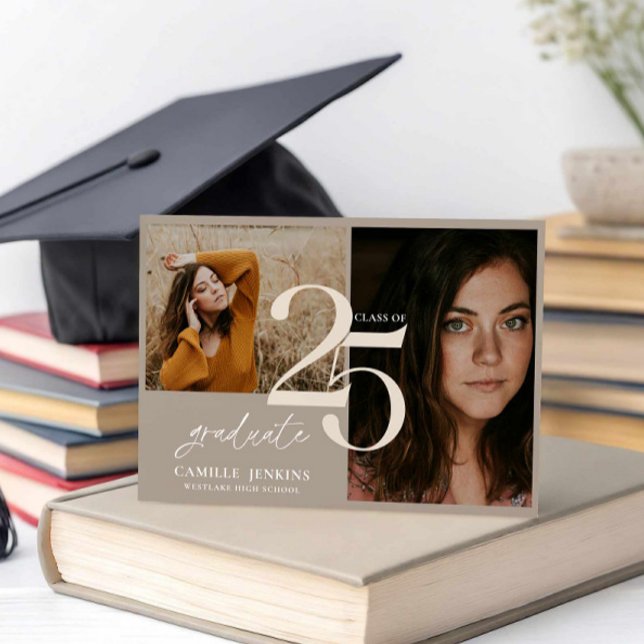 Stylish Graduation Class 2025 Party Invitation (Photo Graduation Announcement and Party Invitation)