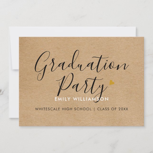 Stylish Graduation Party Class of 2021 Rustic Invitation (Front)