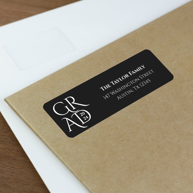 Stylish Graduation Party Family Return Addres (Stylish Graduation Party Family Return Addres Label)
