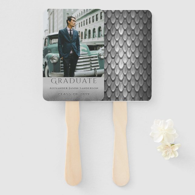 Stylish Graduation Photo Hand Fan (Front and Back)