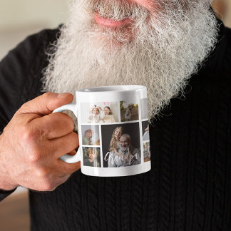 Stylish Grandpa 15 Photo Collage Coffee Mug