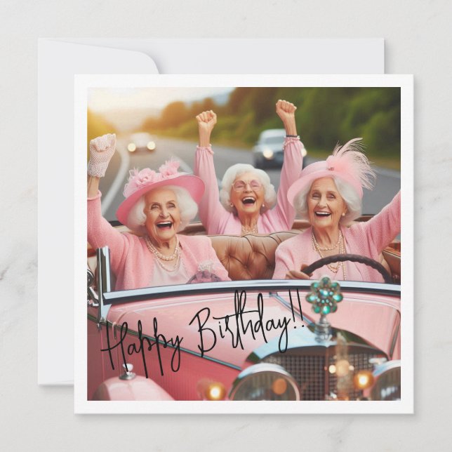 Stylish Granny, Happy Birthday Granny Card (Front)