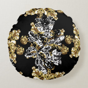 Stylish graphic pattern. Seamless background. Wall Round Cushion