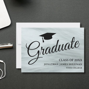 Stylish Gray Graduation Announcement