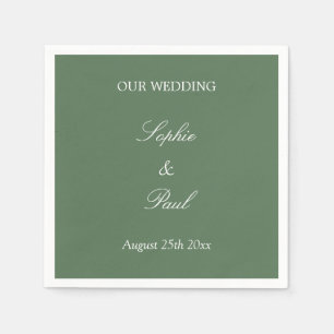 Stylish Grayish Green Wedding Napkins