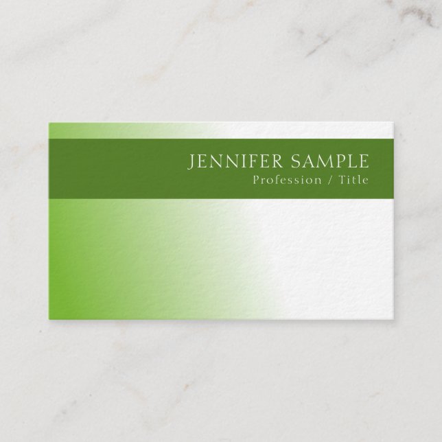 Stylish Green Environment Nature Protect Luxury Business Card (Front)