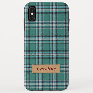 Stylish Green Fabric Plaid Tartan Pattern iPhone XS Max Case
