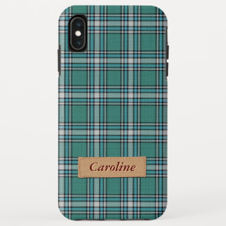 Stylish Green Fabric Plaid Tartan Pattern iPhone XS Max Case