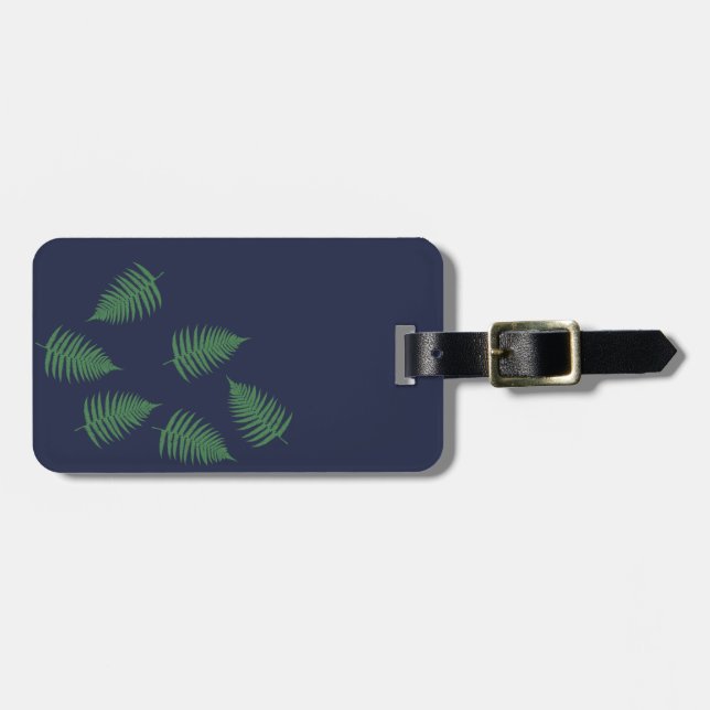 Stylish Green Fern Luggage Tag (Front Horizontal)