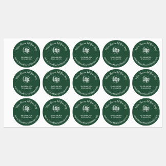 Stylish Green Florist Shop Logo - Contact Round