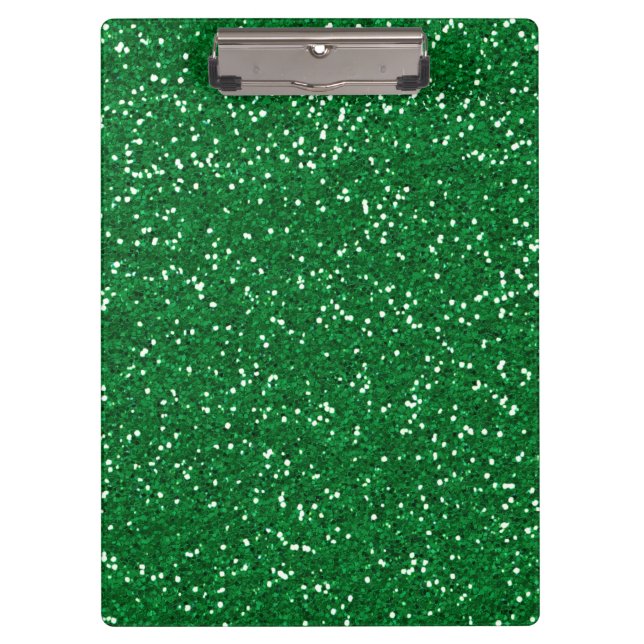 Stylish Green Glitter Clipboard (Front)