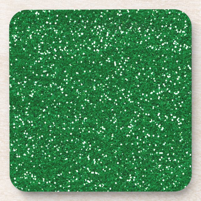 Stylish Green Glitter Coaster (Front)