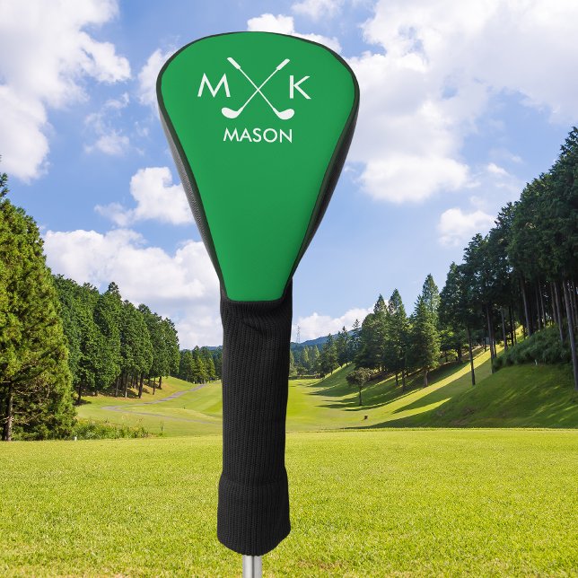 Stylish Green | Modern Golf Logo Personalised Golf Head Cover (Creator Uploaded)
