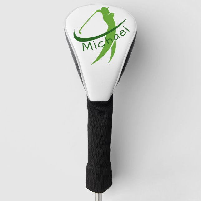 Stylish Green Named Swing Father's Day Golf Head Cover (Front)