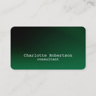 Stylish Green Plain Creative Modern Consultant Business Card