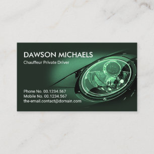 Stylish Green Sport Car Auto Driver Detailing Business Card