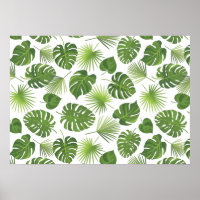 Stylish Green Tropical Leaves Pattern