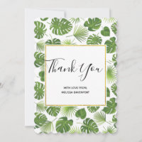 Stylish Green Tropical Leaves Pattern