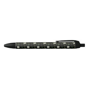 Stylish Green White Floral Pattern Writing Pen