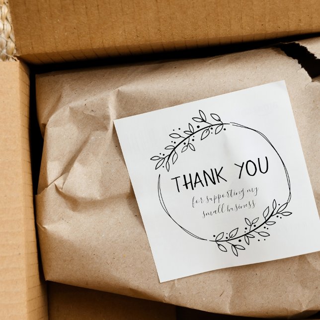 Stylish Greenery Thank You Rubber Stamp (Creator Uploaded)