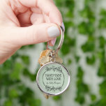 Stylish Greenery Wreath Handmade With Love Key Ring<br><div class="desc">Hand drawn stylish greenery wreath with modern and script typography keychain.</div>