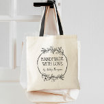Stylish Greenery Wreath Handmade With Love Tote Bag<br><div class="desc">Hand drawn stylish greenery wreath with modern and script typography bag.</div>