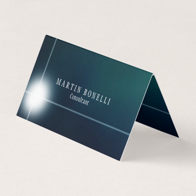 Stylish Greeny Blue Plain Clean Business Card (Front)