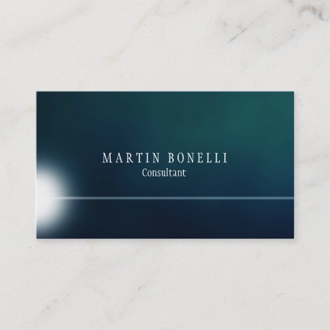Stylish Greeny Blue Plain Clean Business Card (Front)
