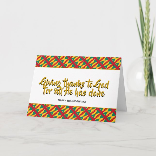 Stylish GRENADA Giving Thanks THANKSGIVING Holiday Card (Front)