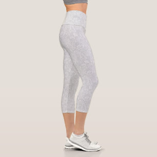 Stylish Grey Abstract Capri Leggings for Women