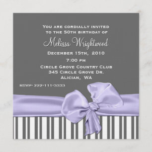 Stylish Grey and Lavender Birthday Invitation