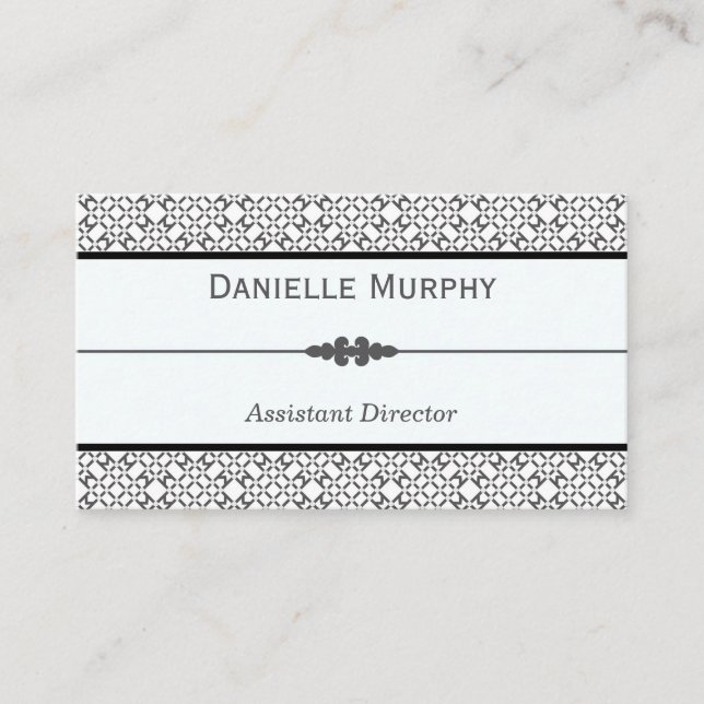 Stylish Grey and White Geometric Appointment Card (Front)