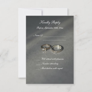 Stylish Grey and white RSVP for Weddings Card