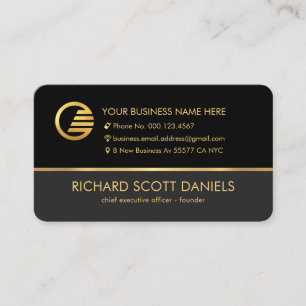 Stylish Grey Black CEO Layers Business Owner Card