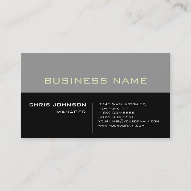 Stylish Grey Black Futurist Techno Business Card (Front)